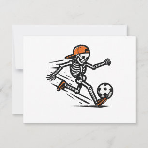 Convite Halloween Skeleton Soccer