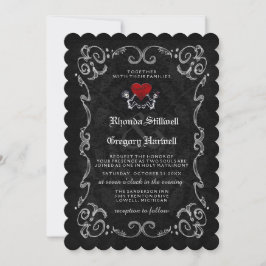 Convite Halloween Skeletons "JUNTO COM" E RECEPÇÃO