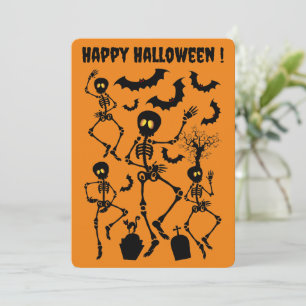 Convite Halloween Skeletons Macabre Dance