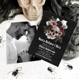 Convite Halloween Skull Boo é antes do Chá de panela
