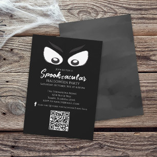 Convite Halloween Spooktacular Ghost QR Code Mídia Social