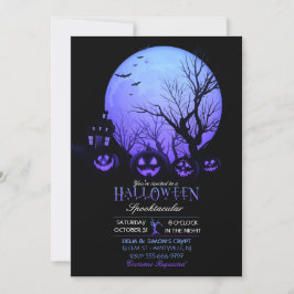 Convite Halloween Spooky Dark, Lua Cheia Jack O Lanterna