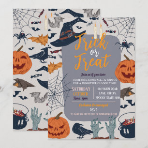 Convite Halloween Spooky Ghosts Party Pumpkins Convida