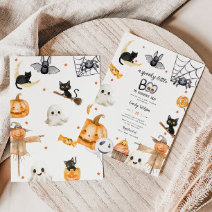 Convite Halloween Spooky Little Boo Chá de fraldas