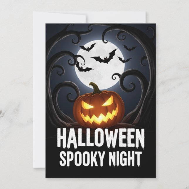 Convite Halloween Spooky Night Invitation (Frente)