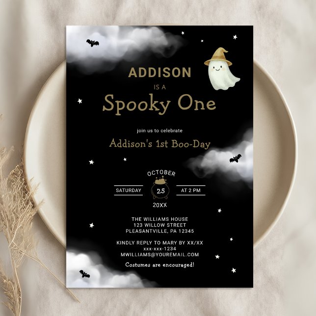 Convite Halloween Spooky One First Birthday (Criador carregado)