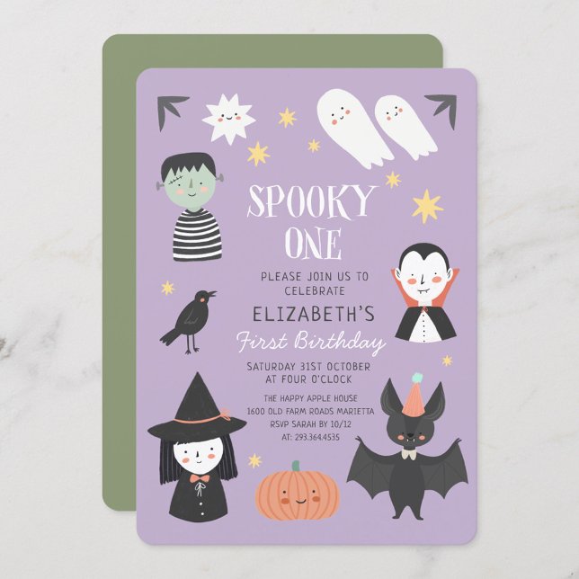 Convite Halloween Spooky One First Birthday (Criador carregado)
