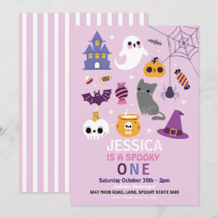 Convite Halloween Spooky ONE Party Girls