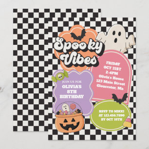 Convite Halloween Spooky Vibes Aniversário