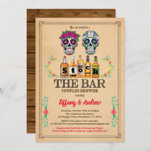 Convite Halloween Stock O Bar convida crânios de açúcar