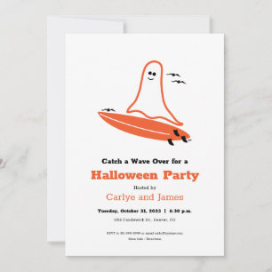 Convite Halloween Surfer Ghost