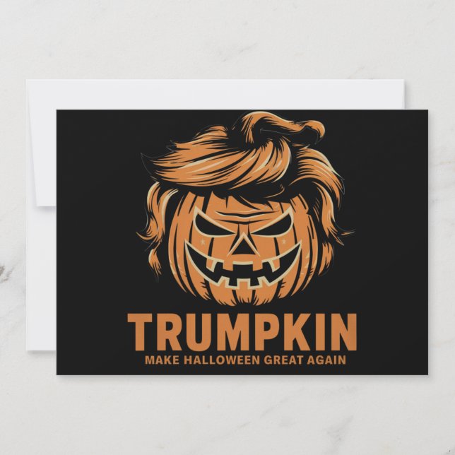 Convite Halloween Trumpkin Faz Excelente de Halloween nova (Frente)