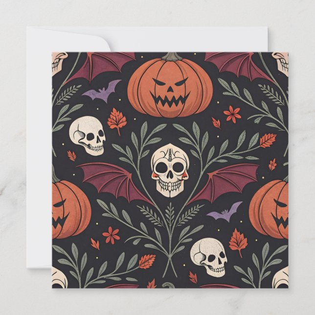 Convite Halloween Vibes Pattern (Frente)