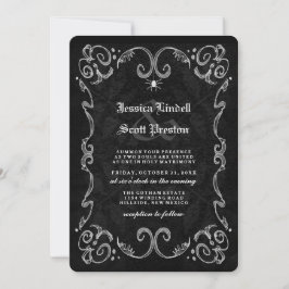 Convite Halloween Wedding Black Gothic STRIPK BACK