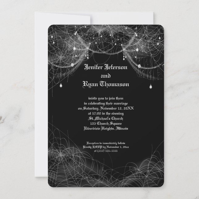 Convite halloween wedding Invitation (Verso)