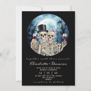 Convite Hallowen Gothic Skulls Tarot O Casamento Dos Amant