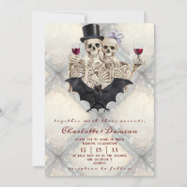 Convite Hallowen Gothic Skulls Tarot O Casamento Dos Amant