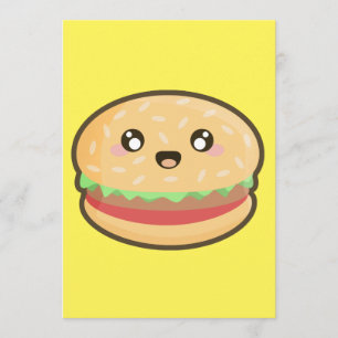 Convite Hamburger de Kawaii