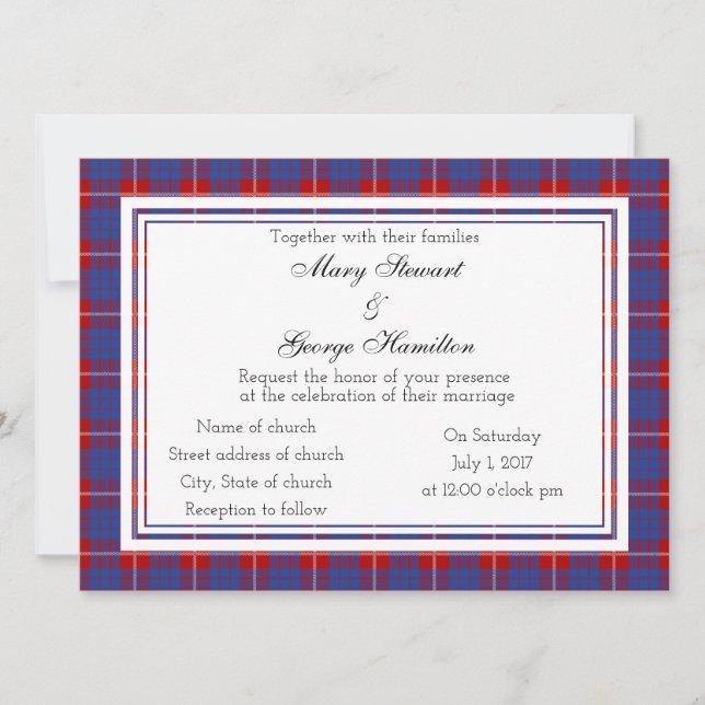 Convite Hamilton Scottish Weding Invitation (Frente)