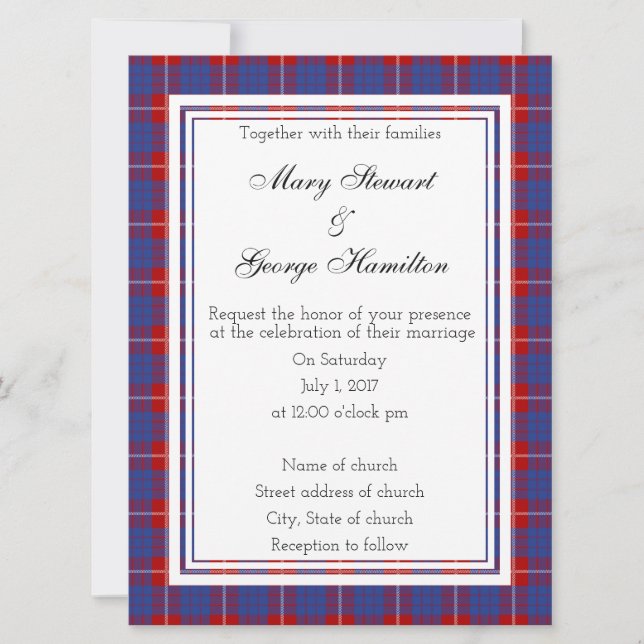 Convite Hamilton Scottish Weding Invitation (Frente)