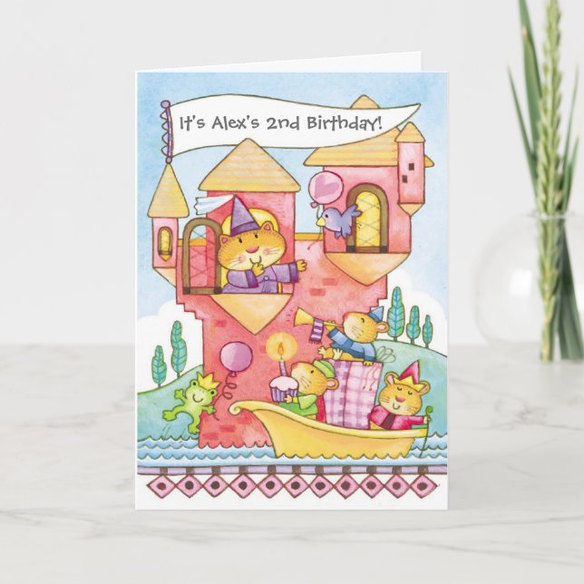 Convite Hamster castle scene customizable invitations (Frente)