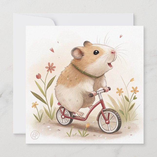 Convite Hamster Na Bike (Frente)