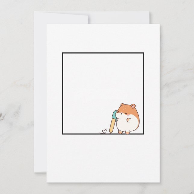 Convite Hamster, tema de hamster fofo (Frente)