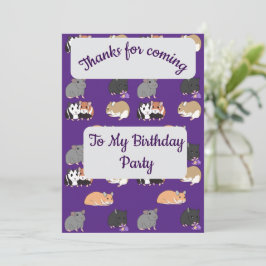 Convite Hamsters Thank you Card