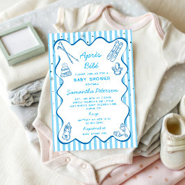 Convite Hand Drawn Apres Bebe Apres Ski Boy Baby Shower