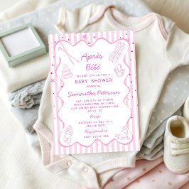 Convite Hand Drawn Apres Bebe Apres Ski Girl Baby Shower