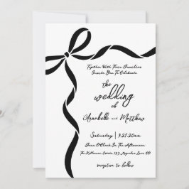 Convite Hand Drawn Bow Whimsical Wedding