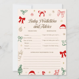 Convite Hand Drawn Christmas Baby Shower Predictions Game