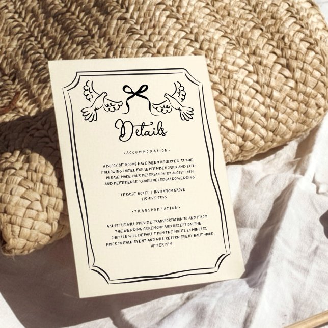 Convite Hand drawn Funky Doodle Wedding Details (Criador carregado)