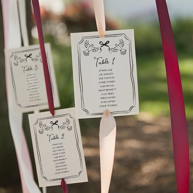 Convite Hand drawn Funky Doodle Wedding Table Seating (Criador carregado)