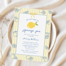 Hand Drawn Lemon Baby Shower Invitation Invitation