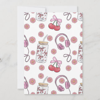 Convite Hand-drawn Pink Girly Elements Seamless Pattern