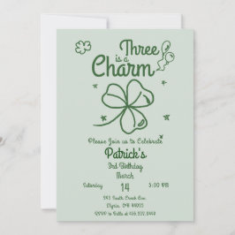 Convite Hand Drawn Shamrock Any Age Birthday