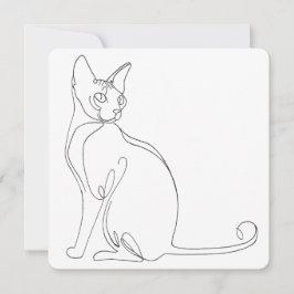 Convite Hand Drawn Sphynx Cat Minimalist Design