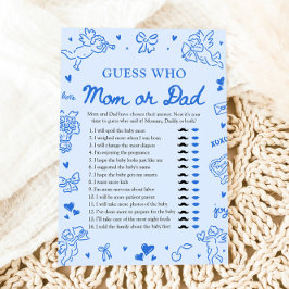Convite Hand Drawn Valentine Guess Who Mom or Dad Game