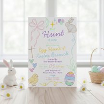 Hand Drawn Whimsical Doodles Easter Party