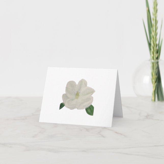 Convite Hand Painted Magnolia Thank You Notes (Frente)