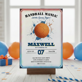 Convite Handball Mania Birthday Invitation