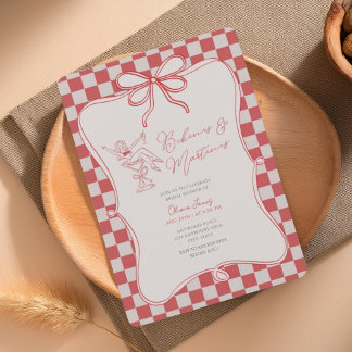 Convite Handrawn, Bikinis and martinis bridal shower