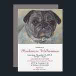 CONVITE HANDSOME PUG DESEJA FELIZ ANIVERSÁRIO<br><div class="desc">Este doce e bonito Pug Puppy dá-lhe as boas-vindas a uma Festa de aniversário divertida para si e para o seu, quer seja para adultos ou crianças. Um convite único para aniversários de qualquer idade! - imagem do criador da pintura de aquarela original. Todo o convite pode ser personalizado ou...</div>