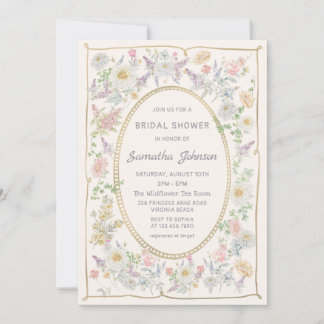 Convite Handwritten Floral Bridal Shower Invitation