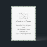 Convite Handwritten Script Whimsy Sage Green Wedding<br><div class="desc">A soft and refined wedding invitation featuring a delicate scalloped border and romantic script typography. Perfect for couples planning a classic or formal celebration with a modern twist. This understated design brings together timeless charm and contemporary simplicity,  making it easy to personalize for your special day.</div>
