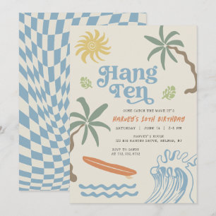 Convite Hang Ten Retro Surf 10º Aniversário