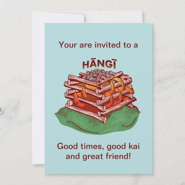 Convite Hangi Maori Comida Kai (Frente)