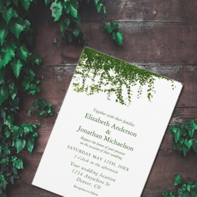 Convite Hanging Ivy Greenery Wedding (Criador carregado)