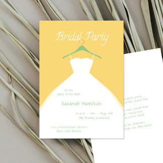 Convite Hanging Wedding Dress Orange Bridal Party 